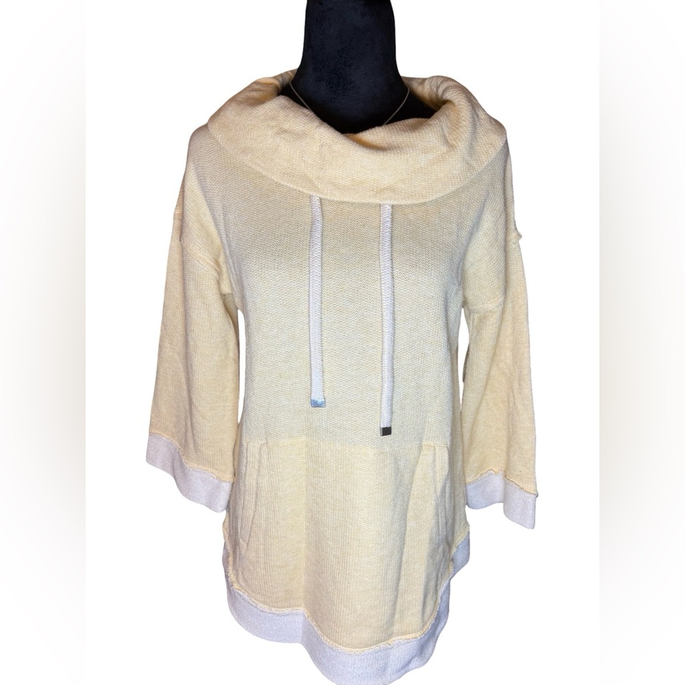 Soft Surroundings Yellow Cowl Neck Pullover Sweatshirt Size S - Cozy & Casual